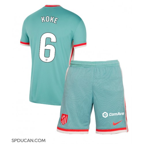 Dječji Nogometni Dres Atletico Madrid Koke #6 Gostujuci 2024-25 Kratak Rukav (+ Kratke hlače)